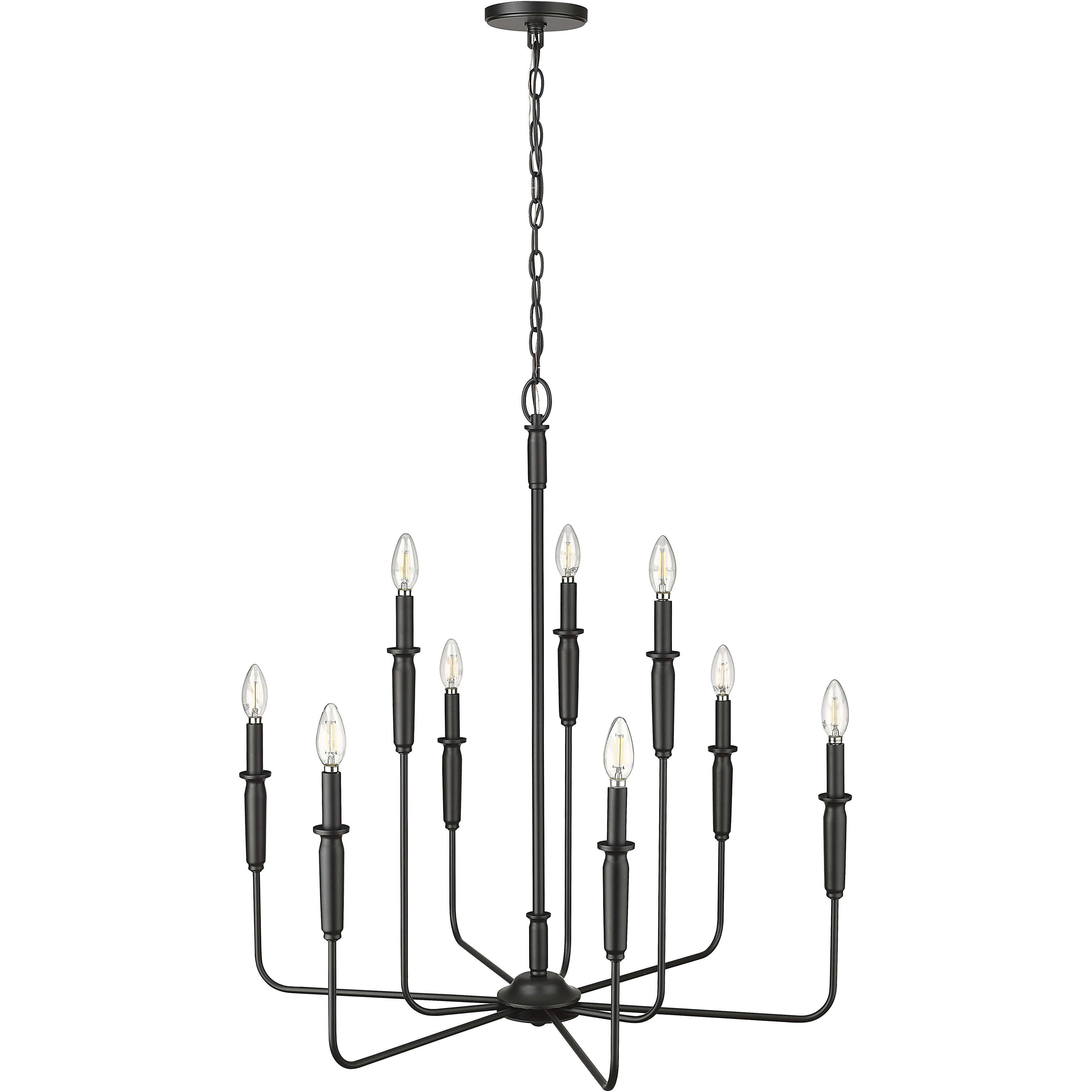 Savanne 9 Light 32 inch Matte Black Chandelier Ceiling Light